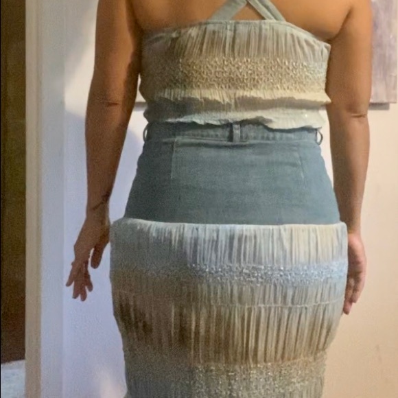 Denim sequence skirt set - Picture 2 of 16